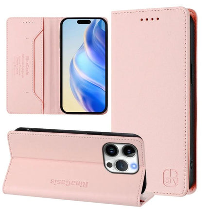 Protective Leather Phone Case With Card Slots For Daily Carry - pink folio wallet case with RFID blocking, card slots and kickstand