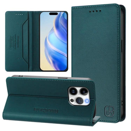 Leather Case For iPhone Everyday Carry Keeps Essentials Organized On The Go Lightweight - teal PU wallet case with card slots and kickstand for iPhone 13