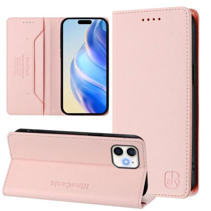 Leather Phone Case With Card Slot For Everyday Use in pink PU leather wallet style with card slots and phone stand