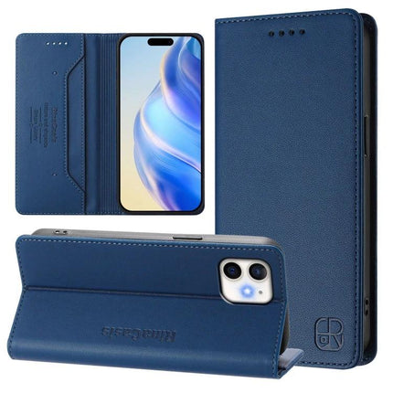 Leather Phone Case With Card Slot For Everyday Use - blue PU folio wallet case with card slots and kickstand for daily protection and cash storage