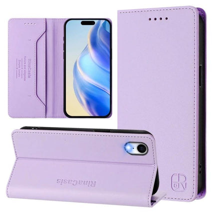 Leather Phone Case With Card And Cash Storage For Everyday Carry And Quick Access - lavender PU leather wallet case with stand and TPU shell