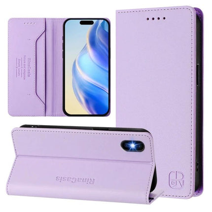 Leather Phone Case With Card And Cash Storage For Everyday Carry And Quick Access - lavender PU leather wallet case with stand and card slots