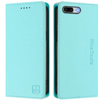 Leather Phone Case With Card Slots For Everyday Errands Slim Protective Design That Fits In Pocket - slim turquoise folio with card slots and RFID protection