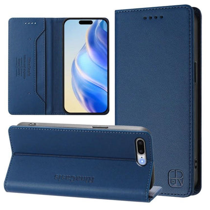 Leather Phone Case With Card Slots For Everyday Errands Slim Protective Design That Fits In Pocket - slim blue folio with card slots and RFID shielding