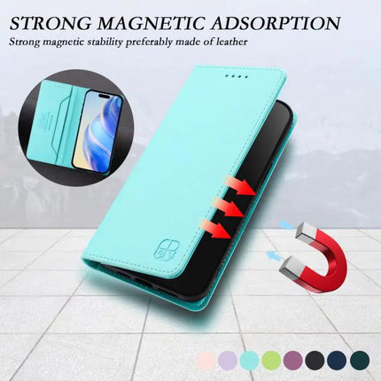 Dual-Folded Magnetic RFID Leather Phone Case For Everyday Use