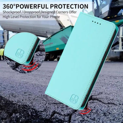 Dual-Folded Magnetic RFID Leather Phone Case For Everyday Use