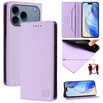 Dual-Folded Magnetic RFID Leather Phone Case For Everyday Use