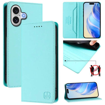 Protective Leather Phone Case With Card Slots For Daily Carry - teal folio wallet, RFID-blocking, card slots, cash compartment, kickstand