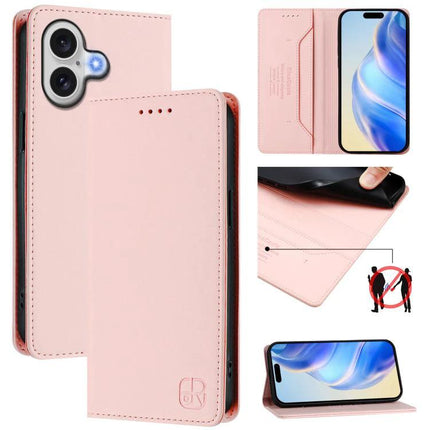 Protective Leather Phone Case With Card Slots For Daily Carry in blush pink folio with RFID-blocking card slots, cash pocket and stand function