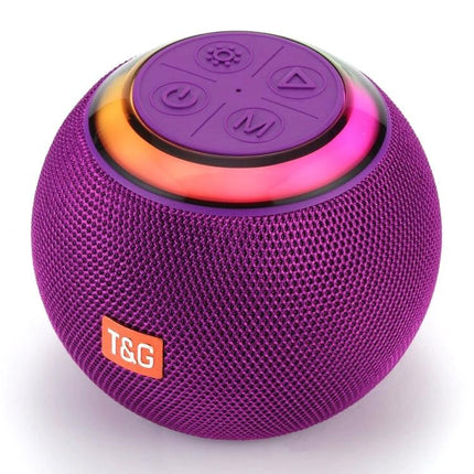 TG Portable Wireless Speaker For Outdoor Gatherings And Relaxation compact purple Bluetooth 5.3 speaker with LED ring and control buttons