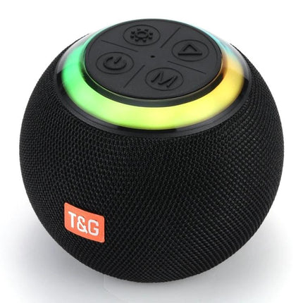 TG Portable Wireless Speaker For Outdoor Gatherings And Relaxation compact black Bluetooth 5.3 speaker with LED ring