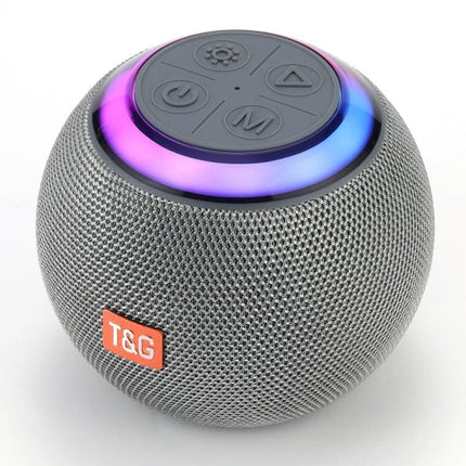TG Portable Wireless Speaker For Outdoor Gatherings And Relaxation compact gray Bluetooth 5.3 speaker with LED ring