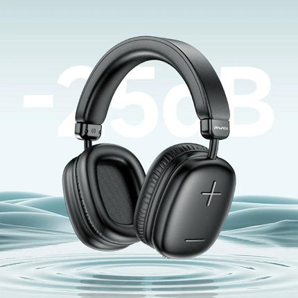 Awei Wireless Headphones For Commuting And Hands-Free Calls black over-ear Bluetooth headphones image