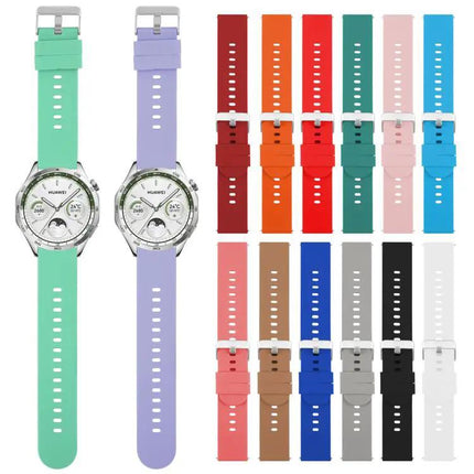 Solid Color Silicone Watch Band 20mm With Steel Buckle