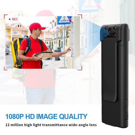 B21 Handheld Wide-Angle Video Recorder for Daily Use capturing a delivery worker vlogging in 1080P HD