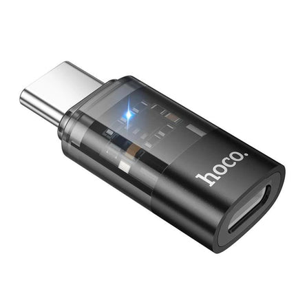 Hoco Adapter for Daily Device Connections on the Go - compact Type-C to 8 Pin aluminum alloy adapter for charging and file transfer