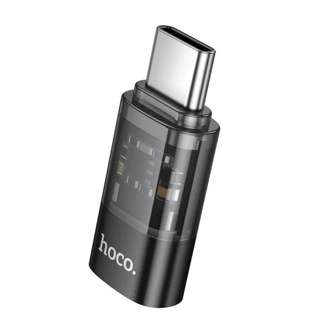 Hoco Adapter for Daily Device Connections on the Go - compact Type-C to 8 Pin adapter in aluminum alloy and PVC for charging and data transfer