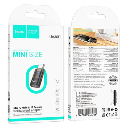 Hoco Adapter for Daily Device Connections on the Go – compact Type-C to 8 Pin adapter in aluminum alloy for travel charging and file transfer