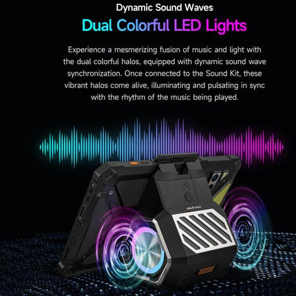 Ulefone Clip On Tablet Speaker Holder For Video Calls And Streaming enhances tablet audio with LED