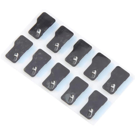 iPhone Flashlight Bracket for Everyday Phone Maintenance replacement kit showing multiple black brackets on a sheet for flashlight repair
