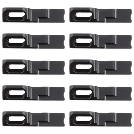 Keep Your iPhone Functional with Replacement Earpiece Bracket for Daily Use - 10 black replacement earpiece brackets arranged in rows