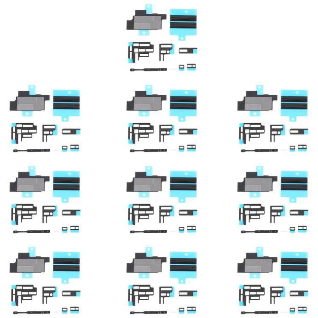 Handy Replacement Stickers And Pads For iPhone Home Repairs kit showing multiple motherboard heat sink and FPC connector adhesive pieces