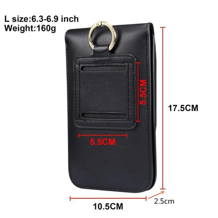 Men's Leather Phone Waist Bag For Everyday Hands Free Carry With Card Slots For Daily Errands slim black leather belt phone pouch with belt loop and carabiner