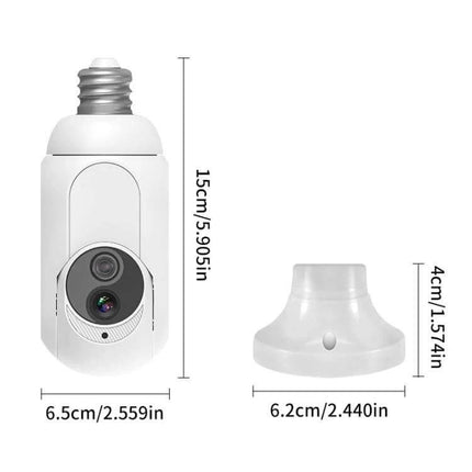 WiFi Bulb Security Camera with Night Vision for Home Monitoring, 1080P E27 screw-in camera bulb with motion alerts and night vision