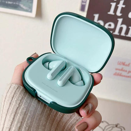 Essential Protective Case for Daily Earphone Travel in mint green open showing earbuds, compact pocket-friendly protection