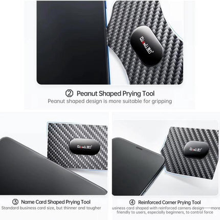 Qianli Multifunctional Carbon Fiber Prying Tool for Devices peanut and card shaped carbon fiber prying tools for smartphone repairs, 0.2mm durable non-scratch