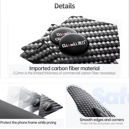 Qianli Multifunctional Carbon Fiber Prying Tool for Devices slim 0.2mm carbon-fiber pry cards protecting phone frames and smooth edges