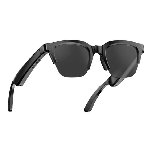 Stylish Bluetooth Glasses for Daily Hands-Free Audio Listening - black minimalist sunglasses with built-in Bluetooth speakers