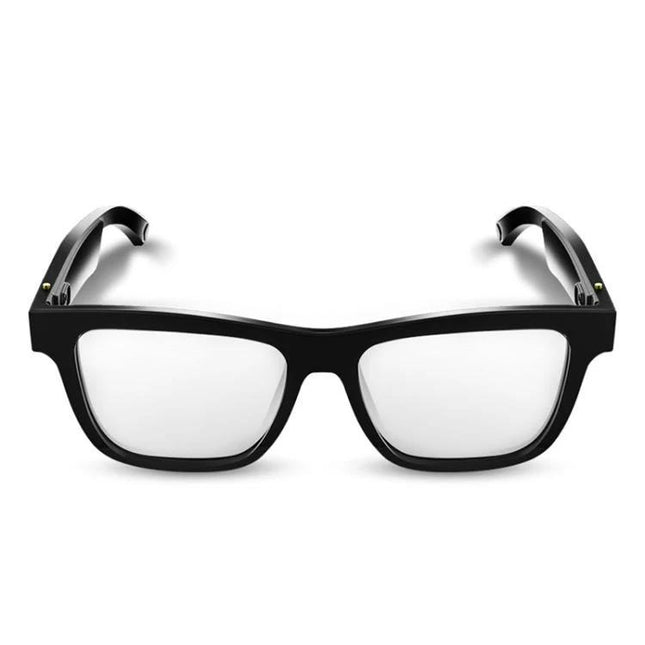 Comfortable Glasses for Everyday Listening and Hands-Free Chats - black Bluetooth eyewear for wireless audio and calls while commuting or walking