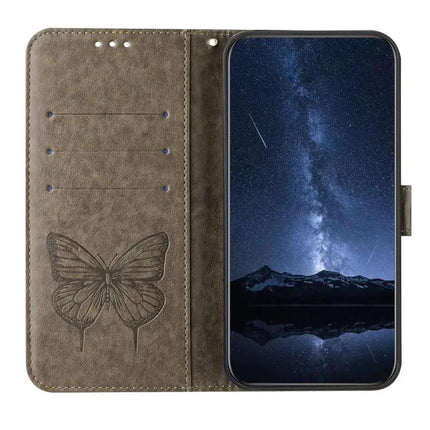Butterfly Embossed Leather Wallet Case For Galaxy S26