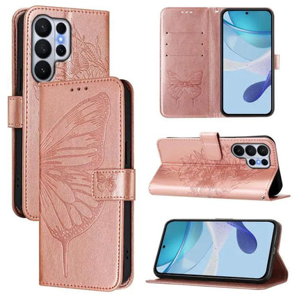 Butterfly Embossed Leather Wallet Case For Galaxy S26
