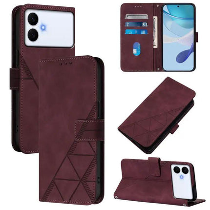 3D Embossed PU Leather Crossbody Flip Case For Galaxy S26
