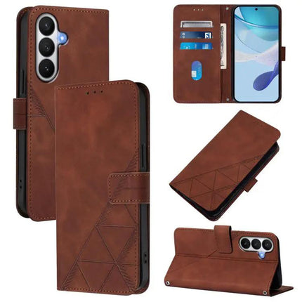 3D Embossed PU Leather Crossbody Flip Case For Galaxy S26