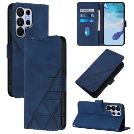 3D Embossed PU Leather Crossbody Flip Case For Galaxy S26