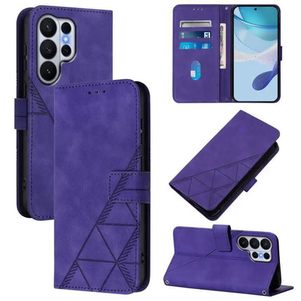 3D Embossed PU Leather Crossbody Flip Case For Galaxy S26