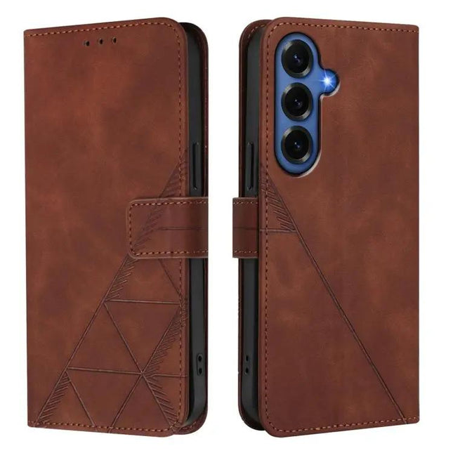 3D Embossed PU Leather Crossbody Flip Case For Galaxy S26