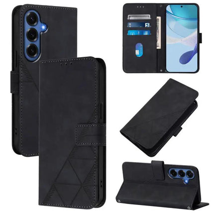 3D Embossed PU Leather Crossbody Flip Case For Galaxy S26