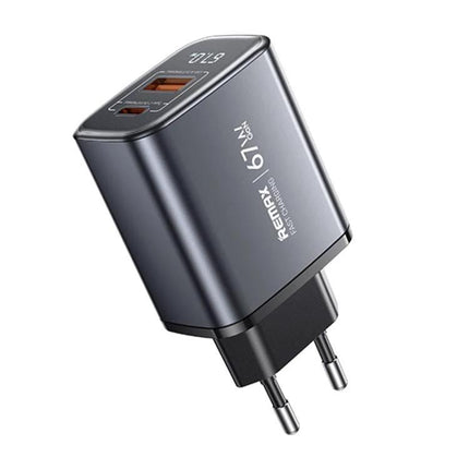 REMAX Charger for Everyday Device Powering at Home and Travel 67W GaN compact dual-port wall charger for laptop and smartphone