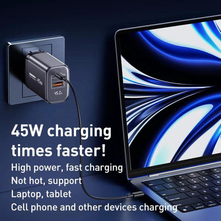REMAX Charger for Everyday Device Powering at Home and Travel — compact 67W GaN wall charger charging laptop and smartphone on the go