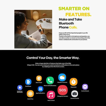 Zeblaze Smart Watch for Everyday Fitness and Daily Connectivity showing app icons and smartwatch call features