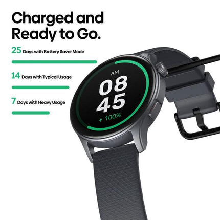 Zeblaze Smart Watch for Everyday Fitness and Daily Connectivity showing battery life stats and round black sport design