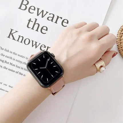 Leather Watch Band V-Tail Stitching For 42/41/40/38mm