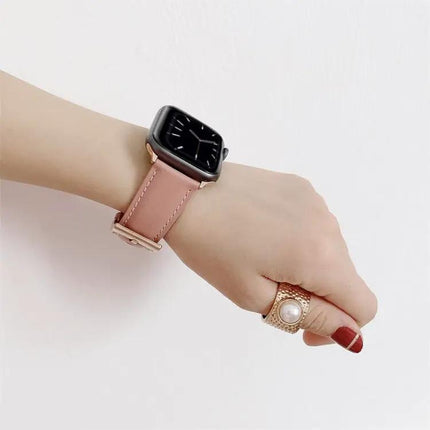 Leather Watch Band V-Tail Stitching For 42/41/40/38mm