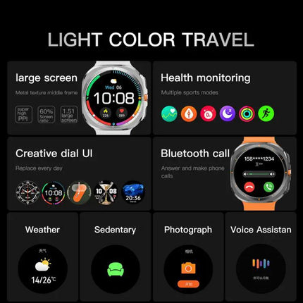 Bluetooth Smartwatch With 1.51 Inch Screen And Heart Monitor
