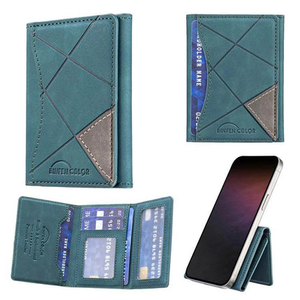 Prismatic Leather Magnetic Card Wallet for Daily Essentials slim teal PU leather phone card holder with magnetic attachment