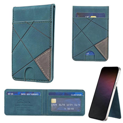 Prismatic Leather Magnetic Wallet for Credit Cards and IDs - teal PU leather phone wallet with card slots and magnetic attachment